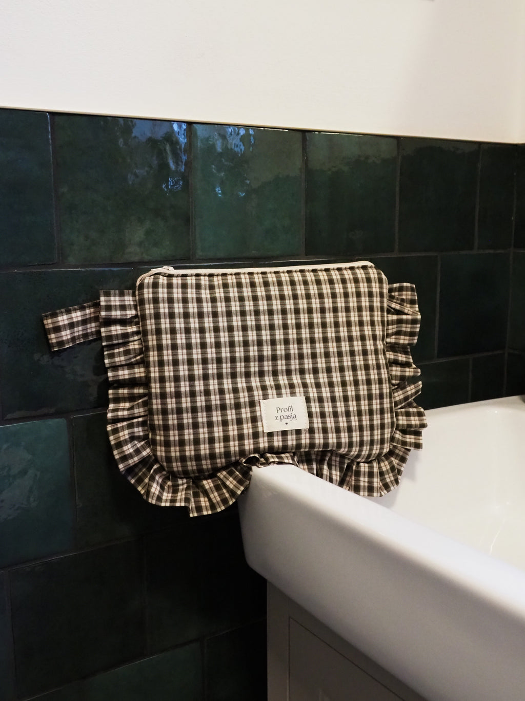 kosmetyczka FALA - jesienna kratka