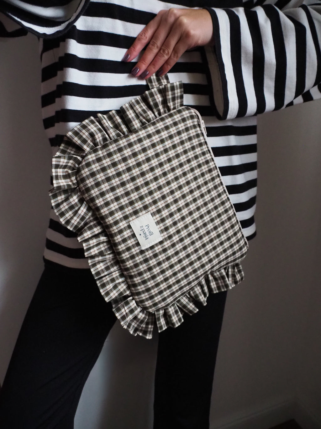 kosmetyczka FALA - jesienna kratka