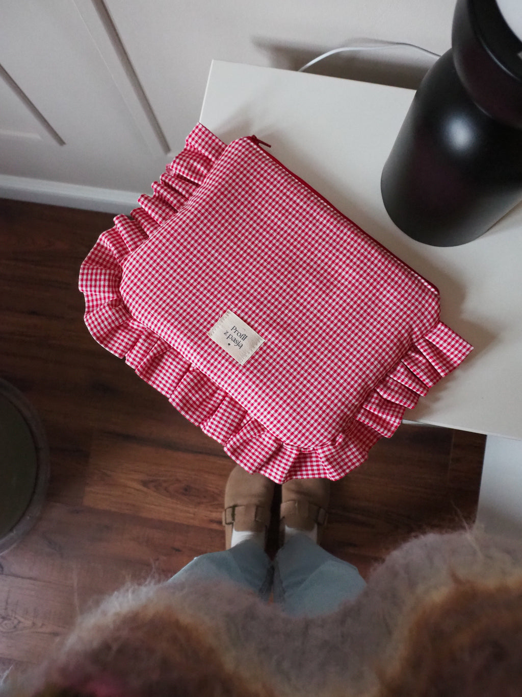 kosmetyczka FALBANA- czerwona kratka