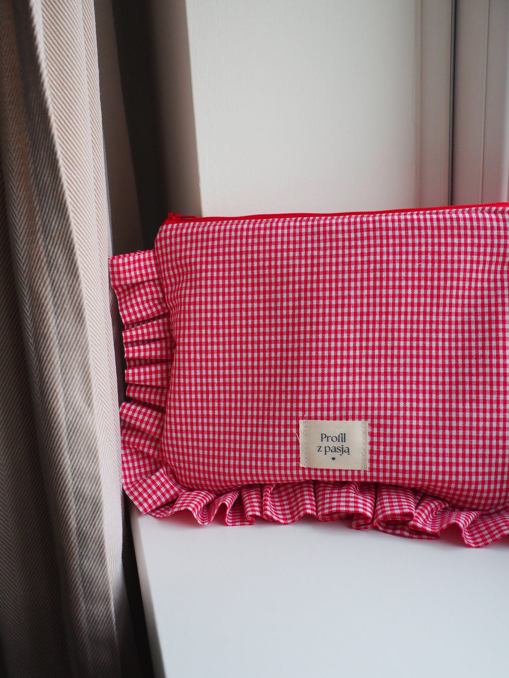 kosmetyczka FALBANA- czerwona kratka